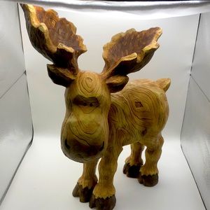 Faux Resin Moose Figure Statue Decor Lodge Rustic